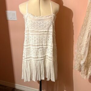 Free People Cream Lace Midi Dress